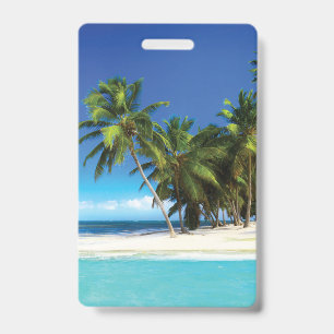 Exotic beach throw pillow ID badge