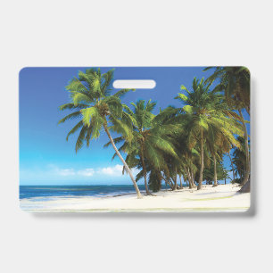 Exotic beach throw pillow ID badge