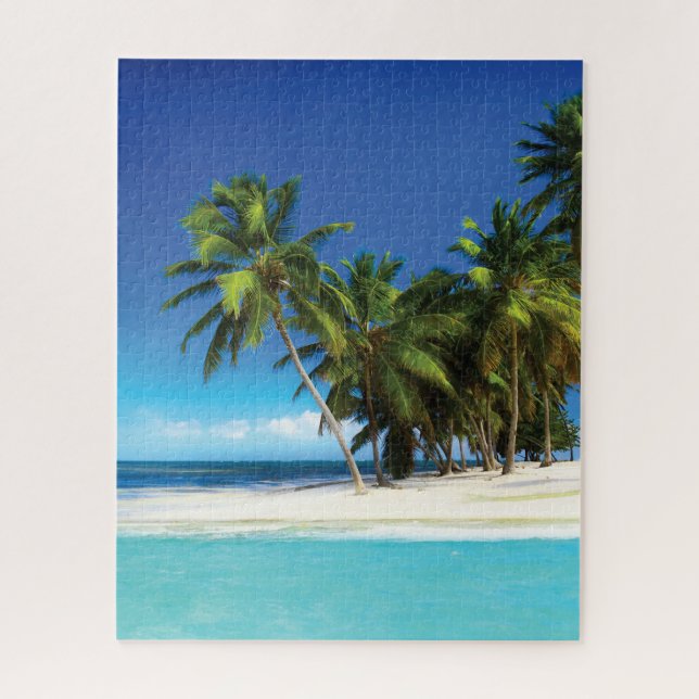 Exotic beach throw pillow jigsaw puzzle (Vertical)