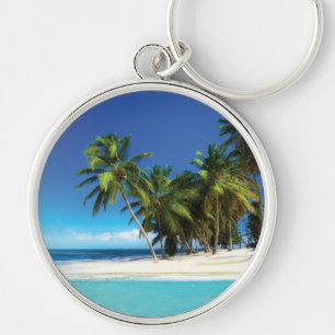 Exotic beach throw pillow key ring
