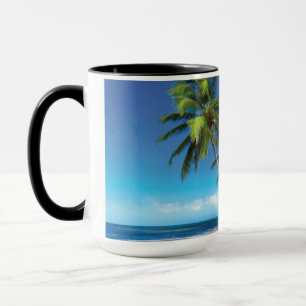 Exotic beach throw pillow mug