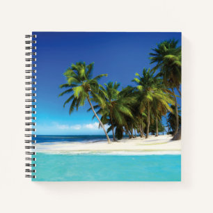 Exotic beach throw pillow notebook