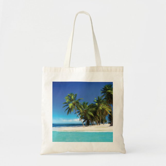 Exotic beach throw pillow tote bag (Front)