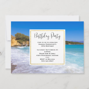 Exotic Beach Tropical Island Paradise Birthday Invitation