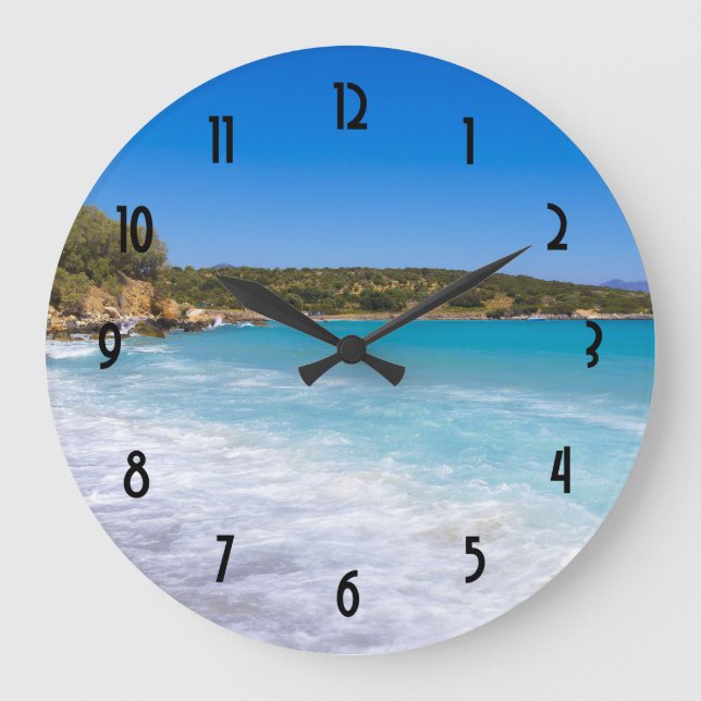 Exotic Beach Tropical Island Paradise Large Clock (Front)