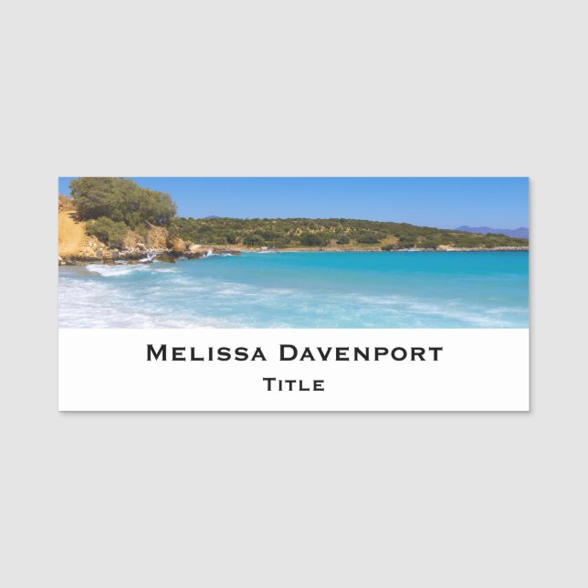 Exotic Beach Tropical Island Paradise Name Tag (Front)