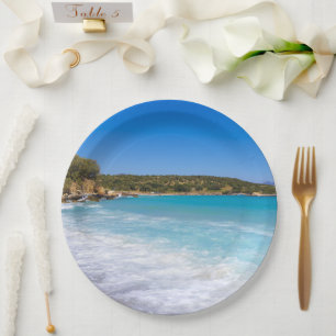 Exotic Beach Tropical Island Paradise Paper Plate