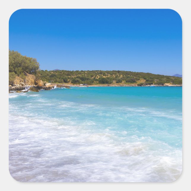 Exotic Beach Tropical Island Paradise Photo Square Sticker (Front)