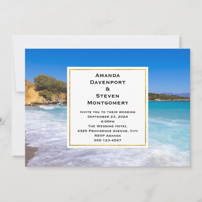 Exotic Beach Tropical Island Paradise Wedding Invitation (Front)