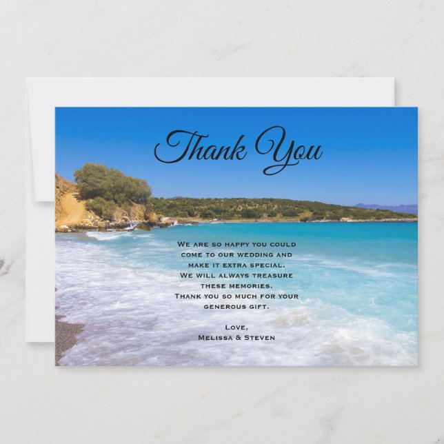 Exotic Beach Tropical Island Paradise Wedding Thank You Card (Front)
