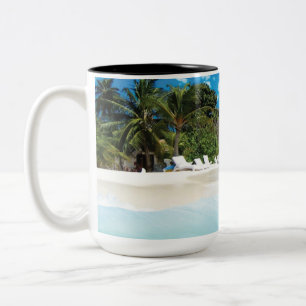 Exotic Beach Two-Tone Coffee Mug