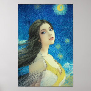 Exotic Beauty Portrait, Anime Digital Art Prints
