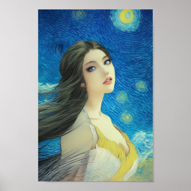 Exotic Beauty Van Gogh Starry Night Inspired  Poster (Front)