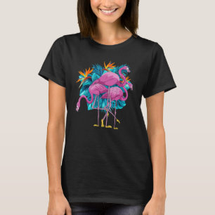 Exotic Bird Animal Lover Wildlife Tropical Pink Fl T-Shirt