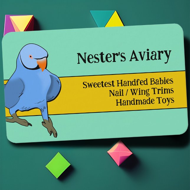 Exotic Bird Breeder Parrot Aviary Avian Pet Supply Business Card (Fun parrot business card)