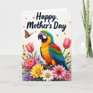 Exotic Bird Mothers Day Floral Card