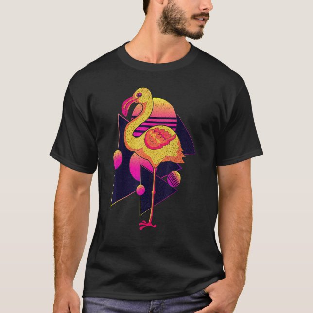 Exotic Bird Tropical Zoo Animal  90s Vaporwave Fla T-Shirt (Front)