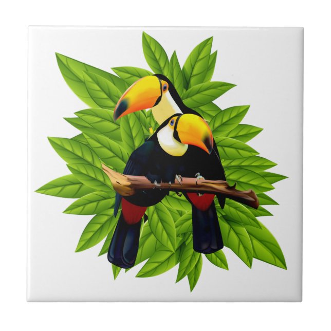 Exotic Birds Ceramic Tile (Front)