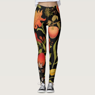 Exotic Birds Flowers Vintage Illustration Leggings