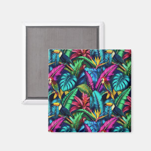 Exotic Birds Jungle Dreams Seamless Surface Patter Magnet