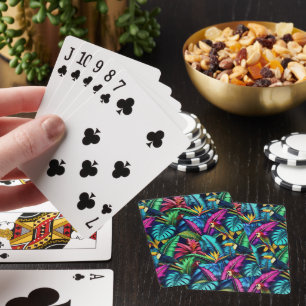 Exotic Birds Jungle Dreams Seamless Surface Patter Playing Cards