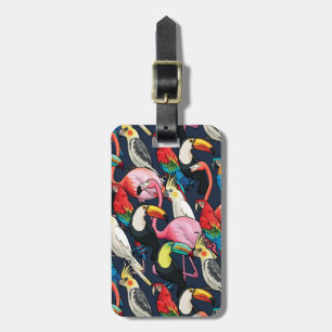 Exotic birds luggage tag