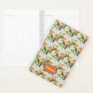 Exotic Birds On Lace Add Your Name Planner