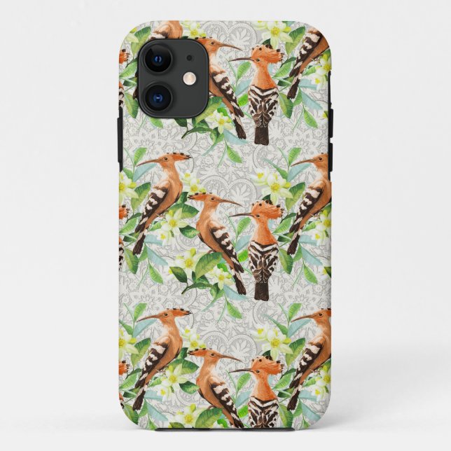 Exotic Birds On Lace Case-Mate iPhone Case (Back)