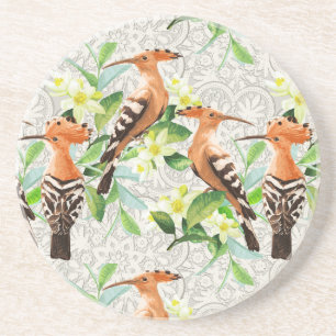 Exotic Birds On Lace Coaster