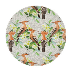 Exotic Birds On Lace Cutting Board