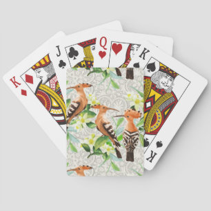 Exotic Birds On Lace Playing Cards
