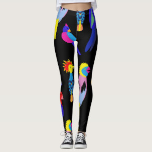 Exotic Birds Paradise Toucan Pattern Leggings
