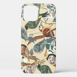 Exotic Birds: Tropical Seamless Print. iPhone 12 Case