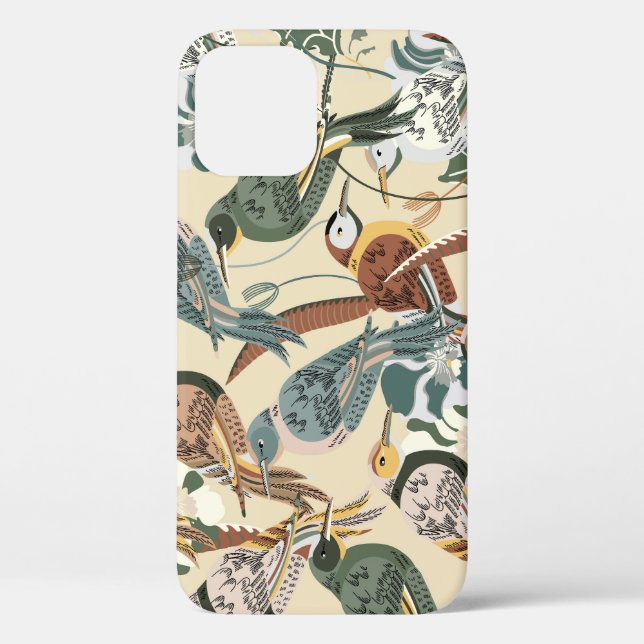 Exotic Birds: Tropical Seamless Print. Case-Mate iPhone Case (Back)