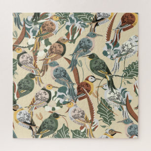 Exotic Birds: Tropical Seamless Print. Jigsaw Puzzle
