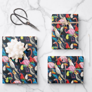 Exotic Birds Wrapping Paper Sheet