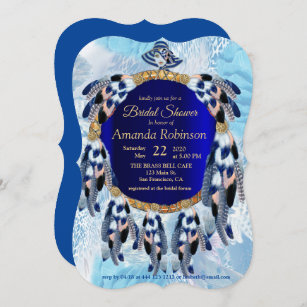 Exotic Blue Dream Catcher Bridal Shower Invitation