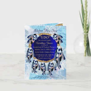 Exotic Blue Dream Catcher Couple Shower Invitation