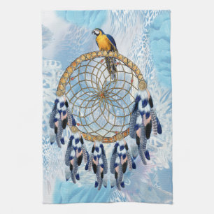 Exotic Blue Dream Catcher Home Decor Tea Towel