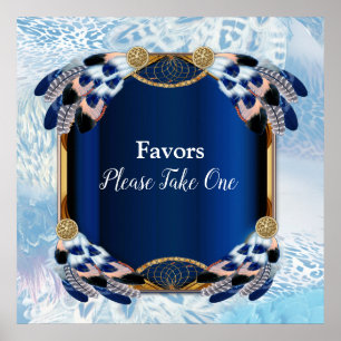 Exotic Blue Dream Catcher Wedding Poster