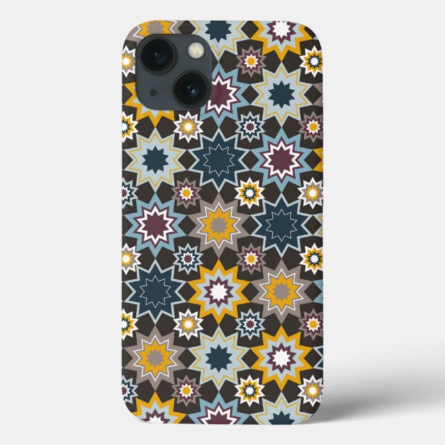Exotic Blue Marrakesh Stars Mosaic Pattern Case (Back)
