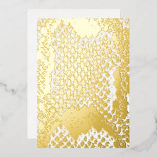Exotic bold snake skin print texture pattern gold foil holiday card