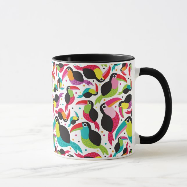 exotic brazil toucan bird background mug (Right)