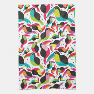 exotic brazil toucan bird background tea towel