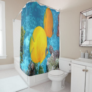 Exotic Butterfly Fish Shower Curtain