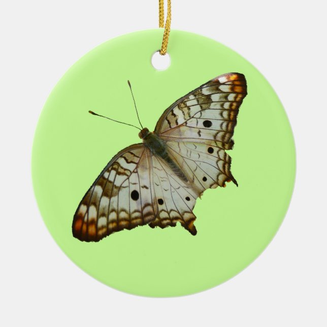 Exotic Butterfly from St. Lucia Ceramic Tree Decoration (Front)