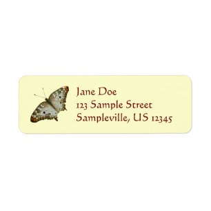 Exotic Butterfly from St. Lucia Return Address Label