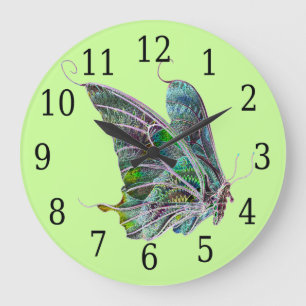 Exotic Butterfly Round Clock