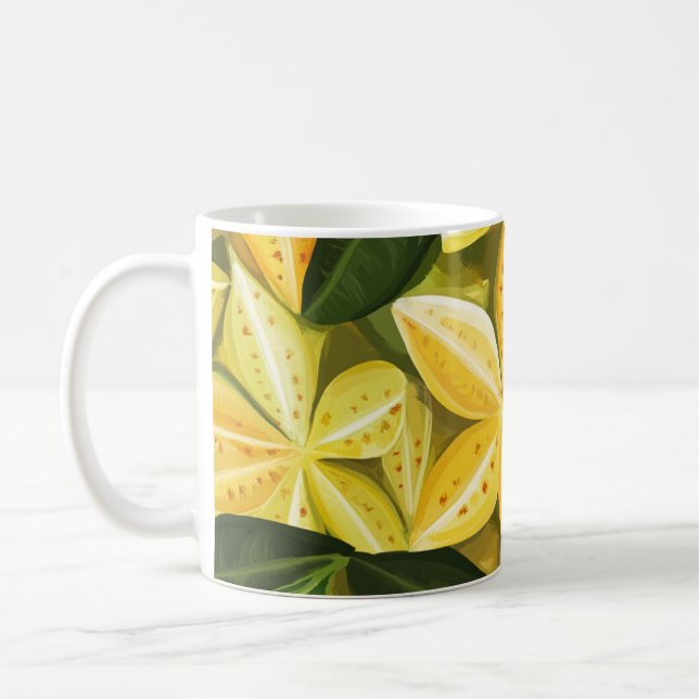 Exotic caramboo pattern 🌿 for tropical decoration coffee mug (Left)