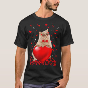 Exotic Cat Heart Valentine Cat Lover T-Shirt